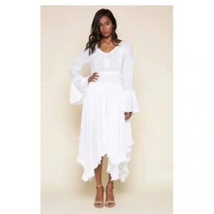 Raga boho Anthropologie white dress